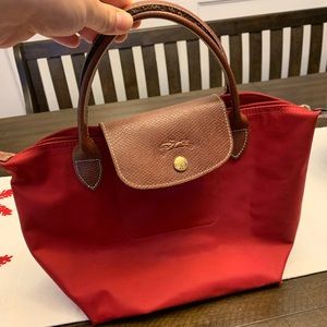 Longchamp Mini Le Pliage Handbag in Deep Red